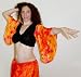 Red Tie-dye Cotton Bra Front Choli/Blouse with Silk Sleeves