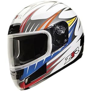 Z1R Strike Blitz Youth Street Racing Motorcycle Helmet w/ Free B&F Heart Sticker Bundle - White / Small/Medium
