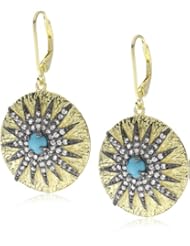 CZ by Kenneth Jay Lane "Resort Cubic Zirconia" Gold-Plated Starburst Lever Back Earrings