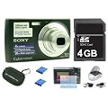 Sony DSC W510 schwarz Digitalkamera (12 Megapixel, 4-fach opt. Zoom, 26 mm Weitwinkelobjektiv, 6,9 cm (2,7 Zoll) Display, bildstabilisiert) - inkl. Tasche, 4 GB SDHC Karte , 2x OEM LI-ION Akkus mit Ladeger�t & Schutzfolie