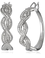 Sterling Silver Diamond Hoop Earrings (1/5 cttw, I-J Color, I2-I3 Clarity)