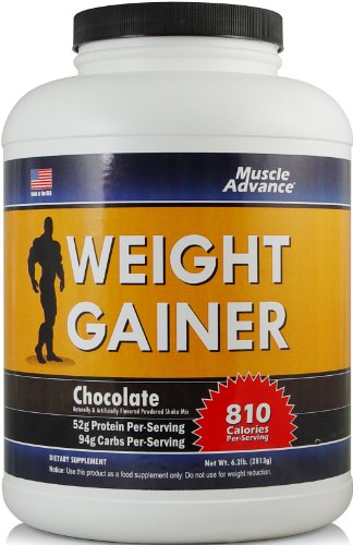 Muscle Advance Weight Gainer Powder - Mass Gain Workout Shake and Sports Supplement Powder to Increase Bulk - Chocolate ~ 6 Tubs