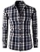 H2H Mens Casual Slim Fit Button Down Shirts Various Styles Check Patterned
