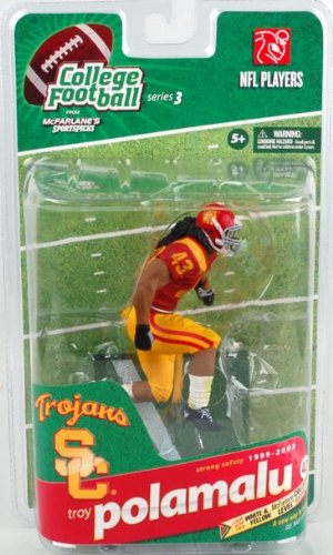 McFarlane Toys NCAA COLLEGE Football Sports Picks Series 3 Action Figure Troy Polamalu (USC Trojans) Red Jersey