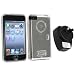 iPod touch® 1st Gen Black Premium USB Australia Travel Charger Adapter + Crystal Case w/ Belt Clip & Lanyard
