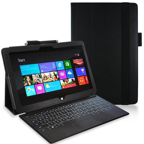 Microsoft Surface Pro / Pro2 PU�쥶�� ����ץ� ���С� ������ ( �ޥ��������ե� �����ե��� Windows 8 Pro ���10.6�� ���֥�å� 128GB 256GB �б�) Soft PU Leather Cover Case ������ɵ�ǽ / ���å��ڥ��Ǽ�����դ� / �����ܡ����б����С� �� high quality Black(��)��