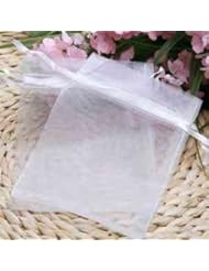 Health and Beauty: 100 pcs White Drawstring Organza Jewelry Pouch Bags/Party Wedding Favor Gift Bags 5x7 Inches SPD01 - YiWu YaRui E-Business Co., Ltd