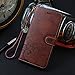 CORNMI i6 Plus Case, Premium Vintage Flip Wallet Leather Magnetic Closure Cover Skin for i6 / 6S Plus 5.5 inch with Card Slots, Cash Compartment and Wrist Strap (Brown)