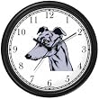 Greyhound Dog Wall Clock by WatchBuddy Timepieces (Black Frame)