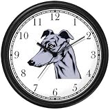 Greyhound Dog Wall Clock by WatchBuddy Timepieces (Black Frame)