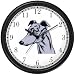 Greyhound Dog Wall Clock by WatchBuddy Timepieces (Black Frame)