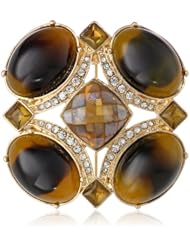 Anne Klein "Holiday Pins" Gold-Tone and Tortoise Cluster Pin
