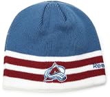 NHL Men's Face Off Cuffless Knit Hat (Colorado Avalanche, One Size Fits All)
