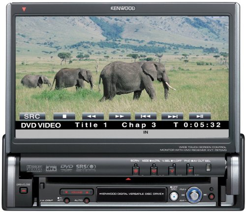 Kenwood KVT-727DVD, autom. 17,5cm Farb Touch Screen Monitor mit integr DVD/CD player und RDS Radio, MP3 fähig, integr. Dolby Digital Decoder