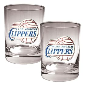 Los Angeles Clippers NBA 2pc Rocks Glass Set - Primary Logo by Great American Products
