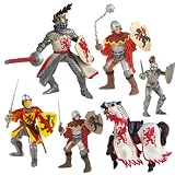 51oGNxSGtnL. SL160  Papo Red Dragon King and Knights Set: Dragon King Red, Dragon Kings Horse Red, Sword Officer Red, Officer w/ Mace Red, Armored Knight Red, Flandres Knight Red