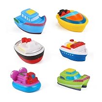 Floating Boat Party Toy Rubber Water Bath Squirties for Baby (Set of 6)
