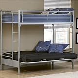 Hillsdale Universal Youth Twin over Futon Bunk Bed in Silver Finish