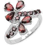 1.60 Carat Genuine Garnet Sterling Silver Ring