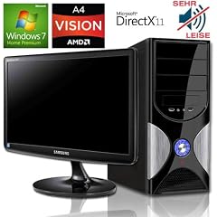 KCS [184100] Komplett-Set mit 47cm (18.5") TFT-Monitor von Samsung | AMD A4-3400 (2x2.7GHz) Dualcore | 4GB DDR3-1333 | 500 GB SATA3 (6gb/s) | Gigabyte GA-A55M-S2V | AMD RadeonHD 6410D, DVI, VGA (FullHD 1080p) | DVD-RW | Sound | GigabitLAN | Cardreader | 420W | Maus+Tastatur | Microsoft Windows 7 Home Premium 64-Bit