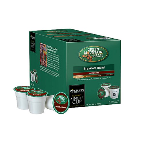 Green Mountain K-Cup Single-Serving Coffee 108-ct.- Breakfast Blend