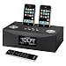 iHome Dual Dock 3 Alarm Clock Radio for your iPhone/iPod with Remote Control - Black (iP88)
