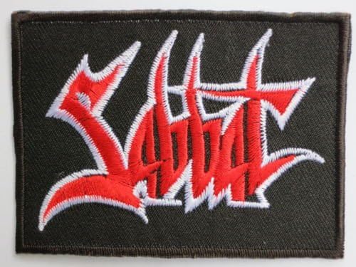 SABBAT Logo Iron On Thrash Metal Patch Approx: 3"/7.5cm x Approx: 2.25"/5.5cm By MNC Shop