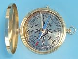 Polished Large Brass Pocket Compass