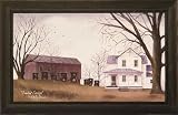 Sunday Service by Billy Jacobs Country Farm Barn Amish Buggy Primitive Folk Art Print 15x23 Wall Décor Framed Picture