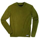 TAIGA Men's Polartec Microfleece Crewneck Long-Sleeved Fleece Shirt, Olive, MADE IN CANADA