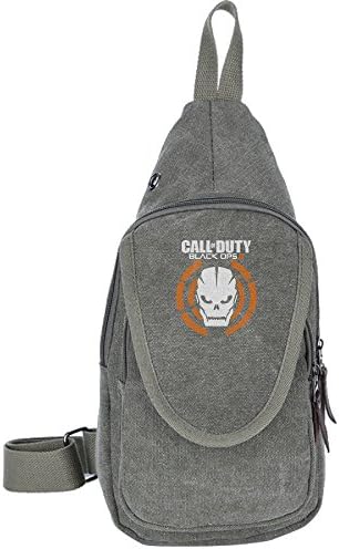 SDfglie Call Of Duty - Black Ops3 Cool Outdoor Sports Casual Canvas Unbalance Backpack Crossbody Sling Bag Shoulder Bag Chest Bag