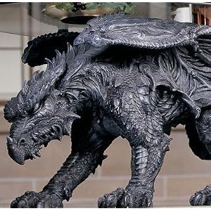 Gothic Medieval Mystical Dragon Coffee Table glass top