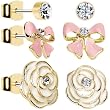 Bows and Roses Stud Earring Set