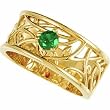 14K Yellow Gold Chatham Created Emerald Ring