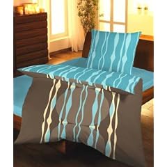 Microfaser Fleece Bettw�sche 17540-37, braun-aqua, 135x200