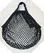 TWO European Cotton String Mesh Shopping Grocery Bags BLACK by EuroBag