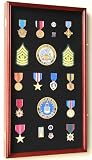 Large Military Medals, Pins, Patches, Insignia, Ribbons, Flag Display Case Cabinet