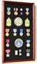 Large Military Medals, Pins, Patches, Insignia, Ribbons, Flag Display Case Cabinet, Cherry