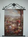 Tapestry Painting with Antiqued Iron Finish Rods