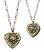 Michal Negrin Superb Necklace Decorated with Heart Locket Medallion Encrusted with Vintage Floral Ornament, Accented with Blue, Green and Pink Swarovski Crystals; Handmade in Israel - Special Ordered and Shipped by Genuvo within 2 to 3 Weeks