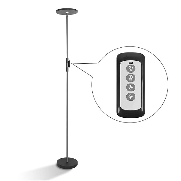 Led Torchiere Floor Lamp 20w With Super Bright Light Adjustable