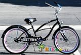 Firmstrong Urban 20 Girls Kids Children Beach Cruiser Bicycle Black with Pink Bike