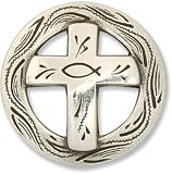 Silver Finish Concho 1-1/4'' Screwback-Christian Cr