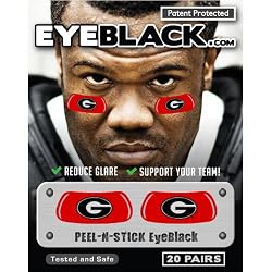 Georgia Bulldogs NCAA Peel & Stick Eyeblack Strips (40 Strips) by EyeBlack