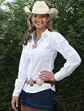 White Eyelet Women's Western Blouse
