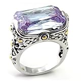Jewelry - Emerald Cut Light Amethyst CZ Ring SZ 5