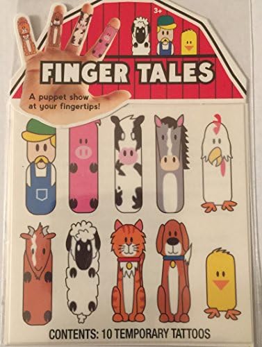 Barnyard Animals Finger Tales Tattoos (10 Temporary Tattoos) Farm