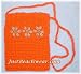 Crocheted Toyo Bag with Cowry Shell Flowers, Orange