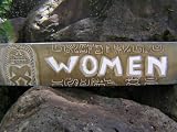 AGED WOMEN TIKI SIGN HAND CARVED BATHROOM DECOR