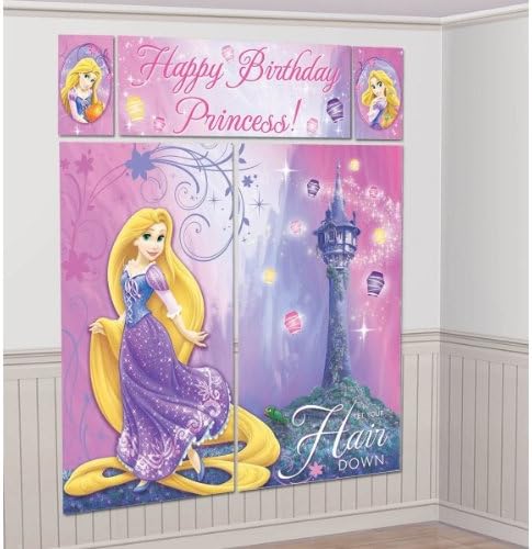 New Art DISNEY TANGLED SCENE SETTER Happy Birthday Party Wall Decoration Decor RAPUNZEL